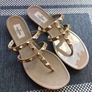 Valentino Rockstud Jelly Thong Sandals